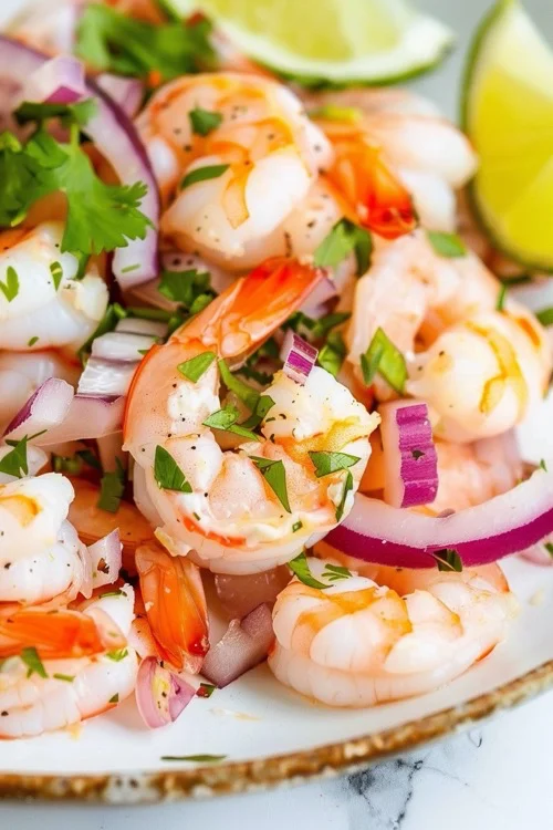 elaboracion ceviche de langostinos