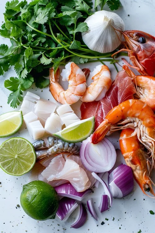 ingredientes ceviche de marisco