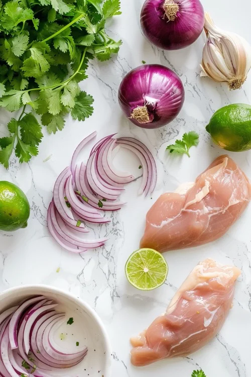 ingredientes ceviche de pollo